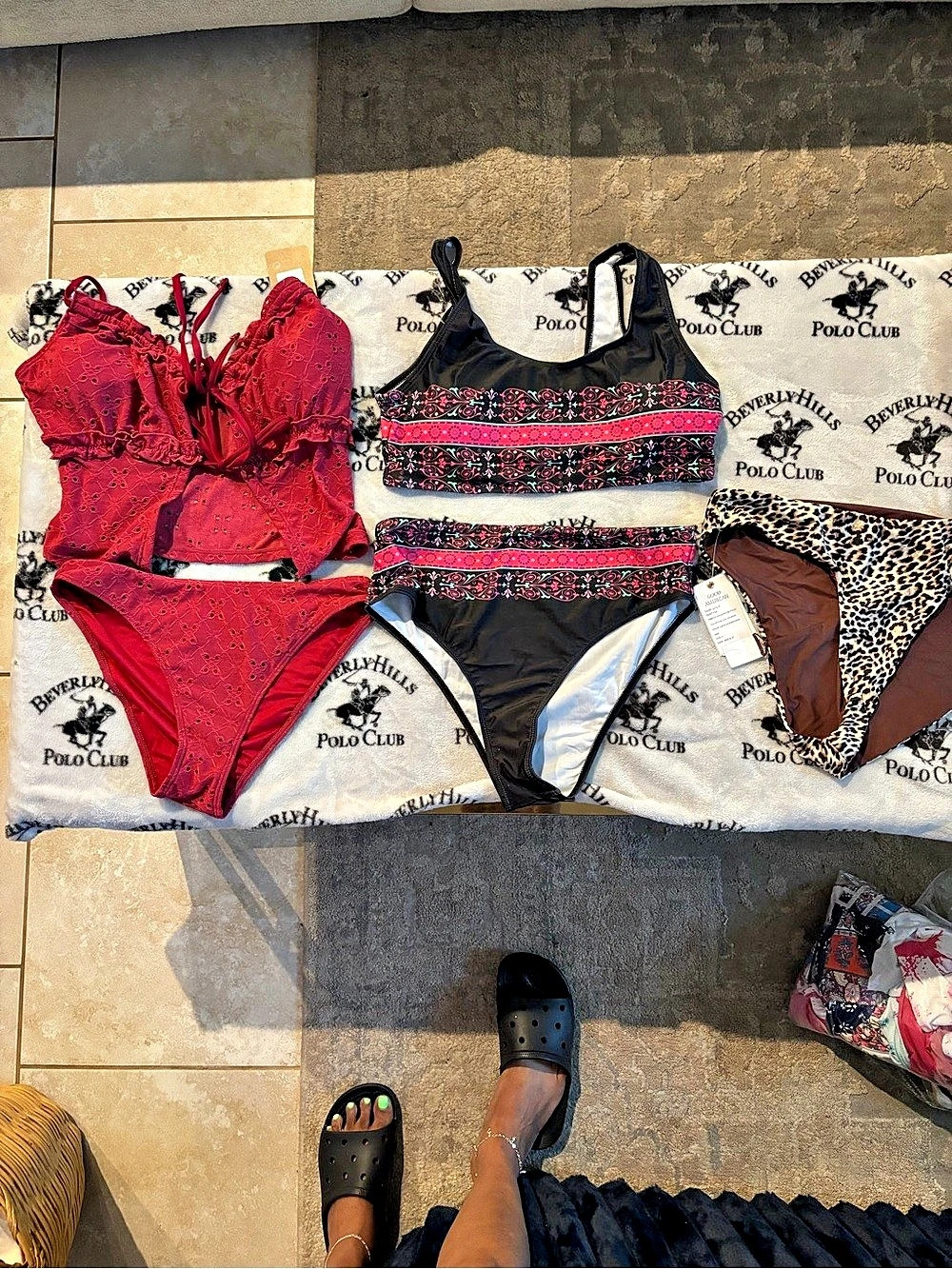 Printed Bikini Sets Red & Black Like New